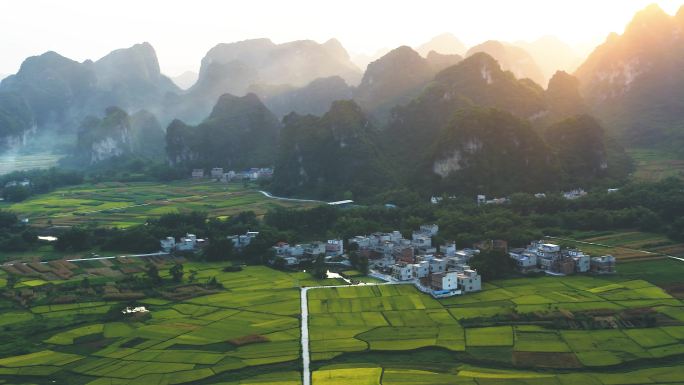 4K航拍上林田园风光