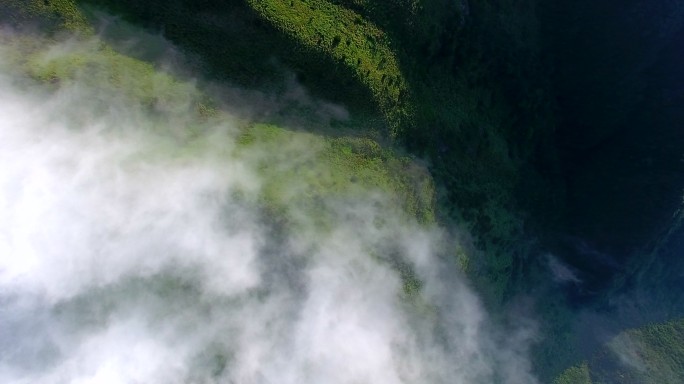 航拍惠州云海山脉原始森林