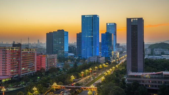 广州市绿地中央延时日转夜