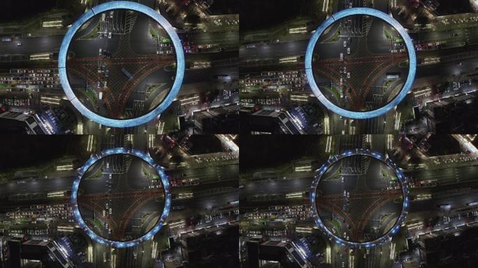 【正版4K素材】龙华大和环形天桥航拍