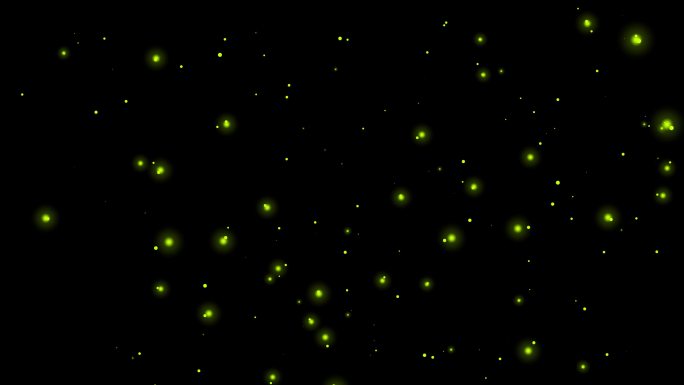 绿色萤火虫粒子上升闪烁带通道 1