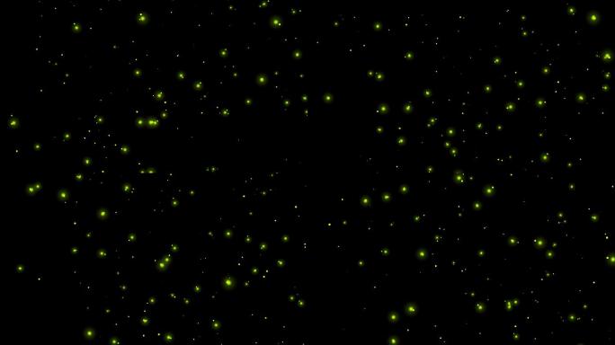 绿色萤火虫粒子上升闪烁带通道 1