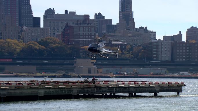 美国纽约 警察 警用直升飞机 巡逻