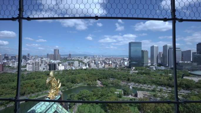 大阪城公园眺望城市风光