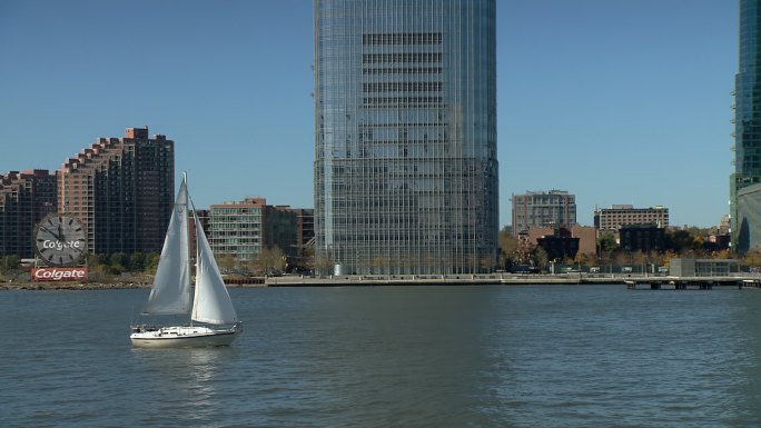 帆船 美国纽约曼哈顿 城市建筑