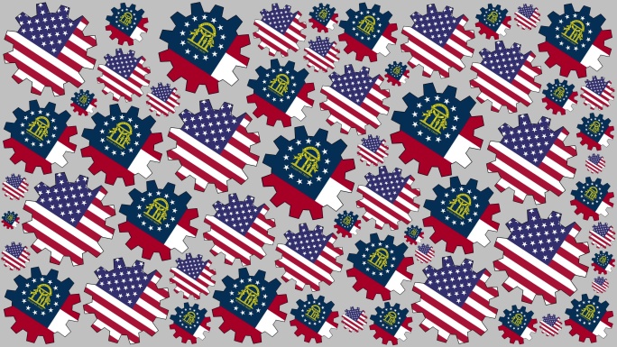 美国和格鲁吉亚国旗背景