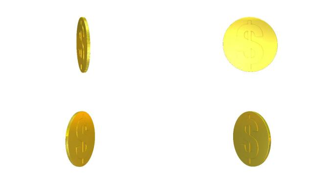 美元硬币旋转动画特效视频