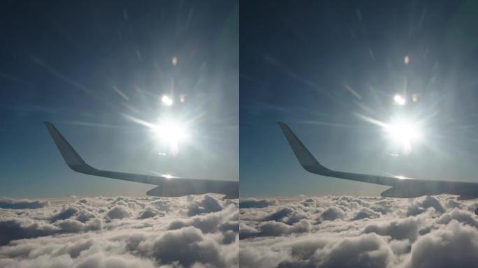 从飞机上看穿过云层