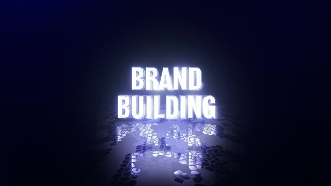 “Brand Building”word酷炫文本动画，灯光闪亮，“Brand Building”简介