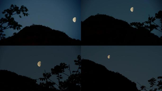 早晨的月亮 山区的月亮