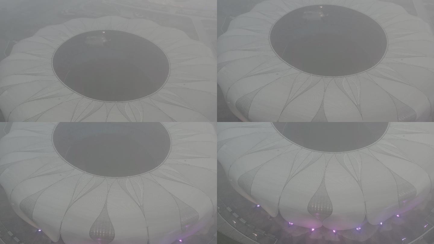 4K-log-雨中的杭州奥体中心体育场