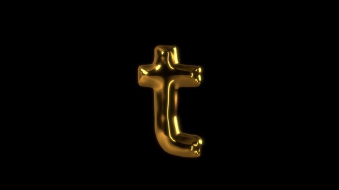 具有Alpha蒙版的3D渲染移动黄金字母