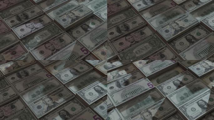不同面额的美元钞票的背景