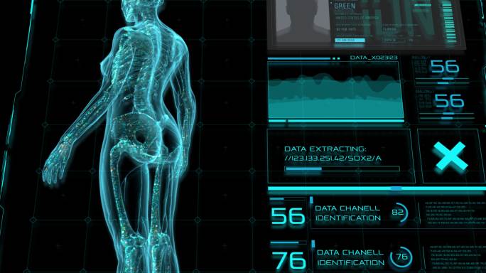医疗程序的界面骨头特效视频