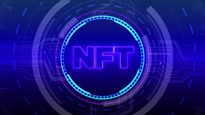 4K NFT屏幕，NFT背景。蘑菇免费代币概念。数字艺术还是加密艺术