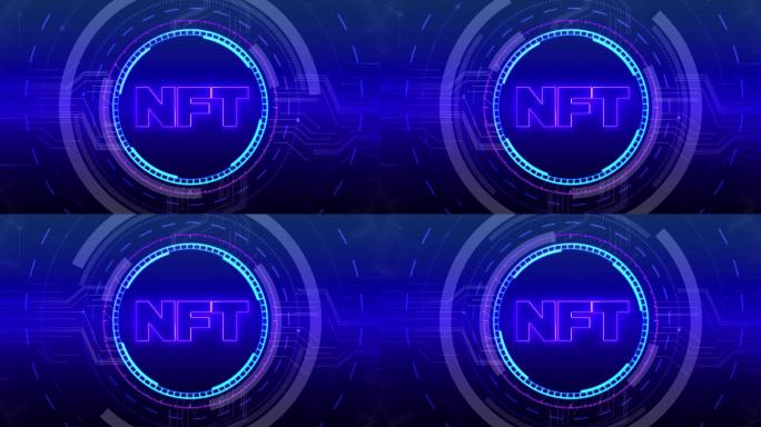 4K NFT屏幕，NFT背景。蘑菇免费代币概念。数字艺术还是加密艺术