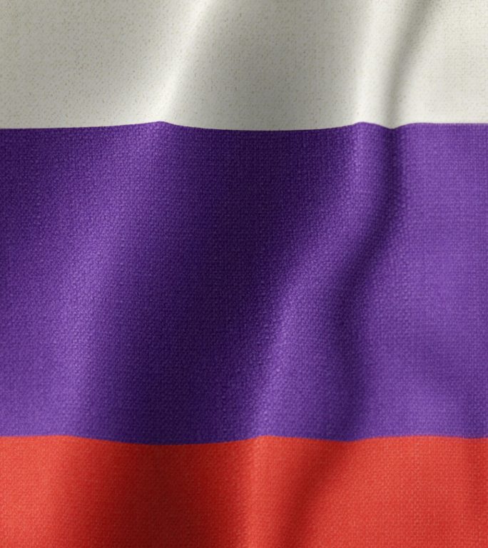 俄罗斯国旗垂直动画库存视频-俄罗斯国旗在环形中挥舞和纹理3d渲染背景-高度详细的织物图案和环形-俄罗