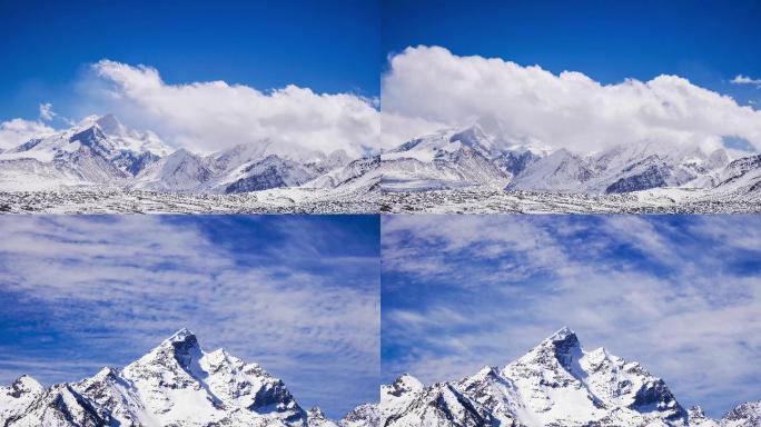 西藏希夏邦马雪山云朵延时视频素材