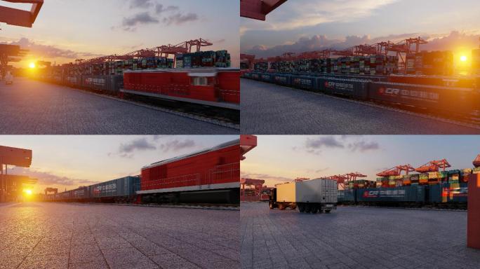 集装箱货运港口中欧班列