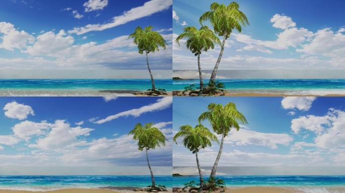 大海 视频素材 蓝天白云 海滩 海岛