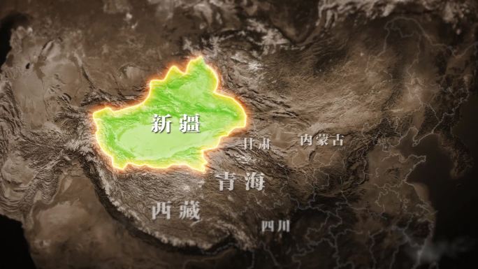 新疆复古历史地图地形图