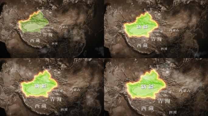 新疆复古历史地图地形图