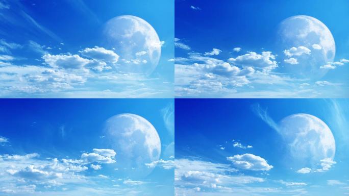【HD天空】月球仙云奇幻云月超现实白月亮