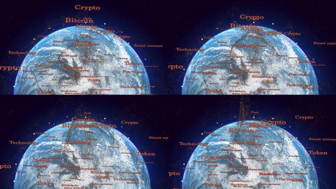 全球区块链加密货币数字背景