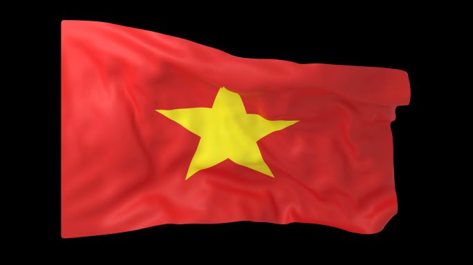 越南 越南国旗飘 带Alpha通道