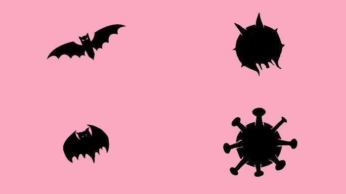 从蝙蝠到病毒转换动画