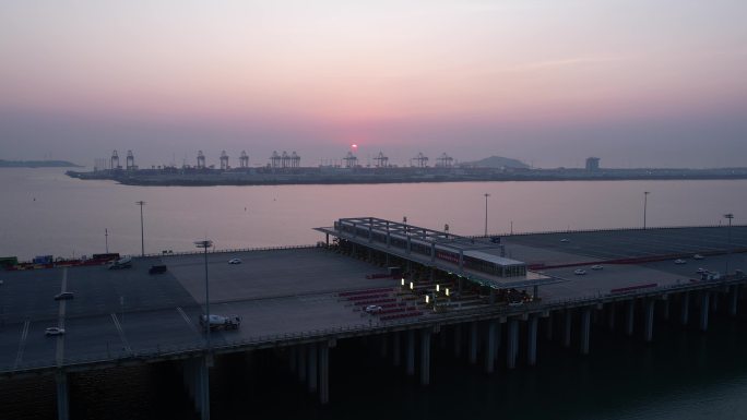 广深沿江高速前海收费站美丽落日