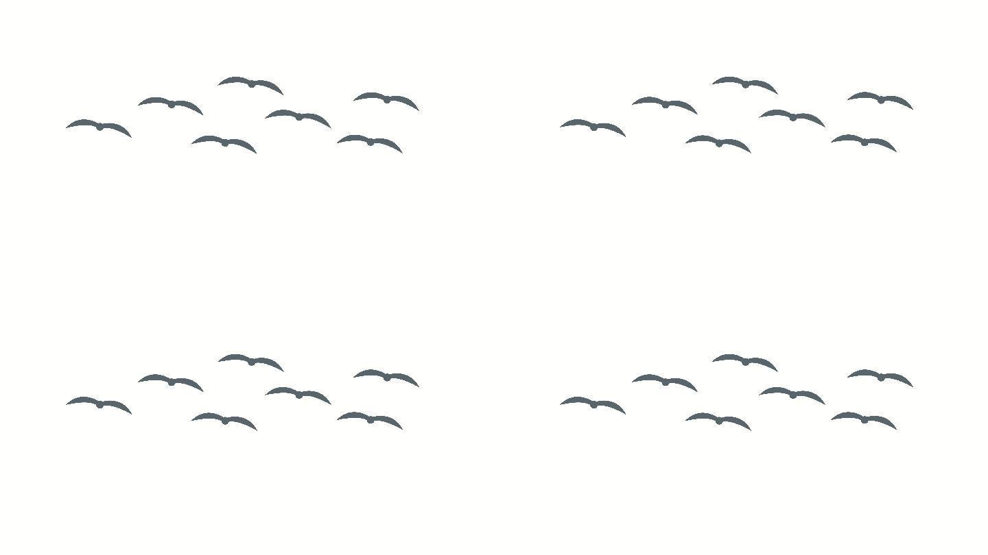 卡通飞鸟群动画透明通道可循环可爱