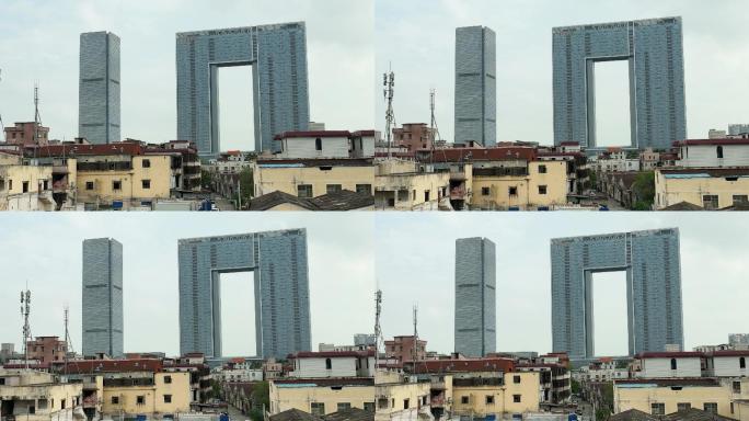 航拍广州海珠区沥滘村改造广州之窗（御3）