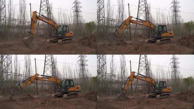 耕地恢复 土地恢复 挖掘机工作