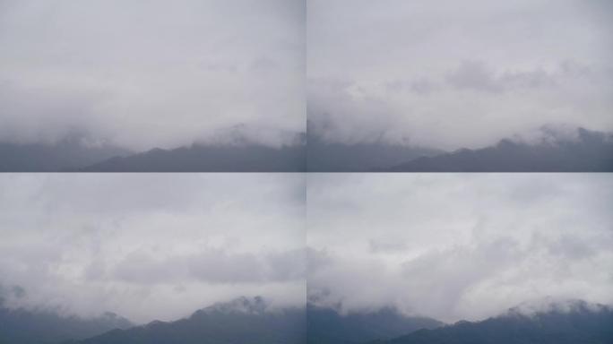 雨后山上云雾缭绕变化延时雨后森林云雾天气