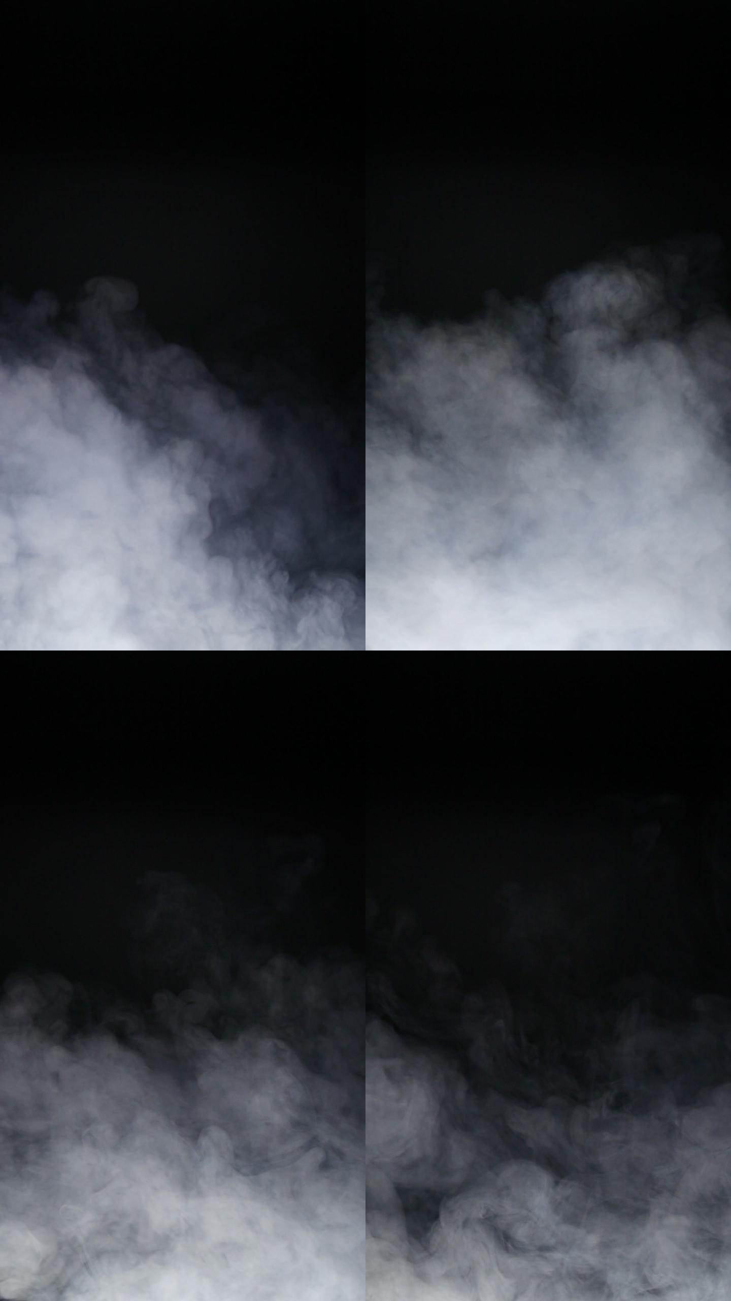抽象白烟、雾、蒸汽、黑色背景上的云