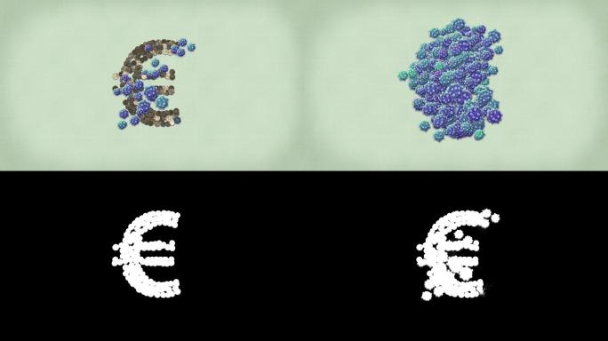 冠状病毒与经济——欧元货币符号转变为病毒