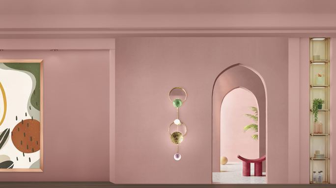 暖色 画 墙壁 粉色 唯美 灯光 结构