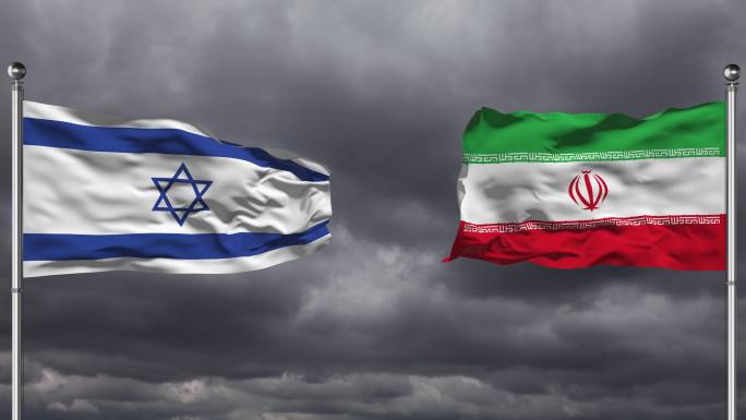 以色列和伊朗国旗特效视频