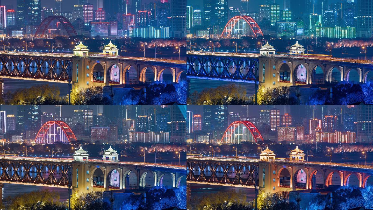 6K湖北武汉长江大桥灯光秀延时