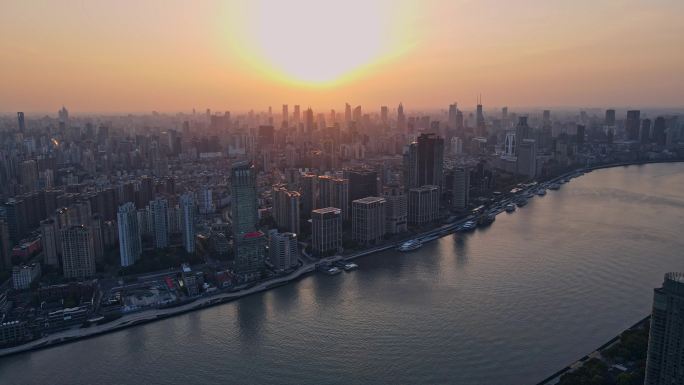 航拍2022年上海疫情防控城市空城