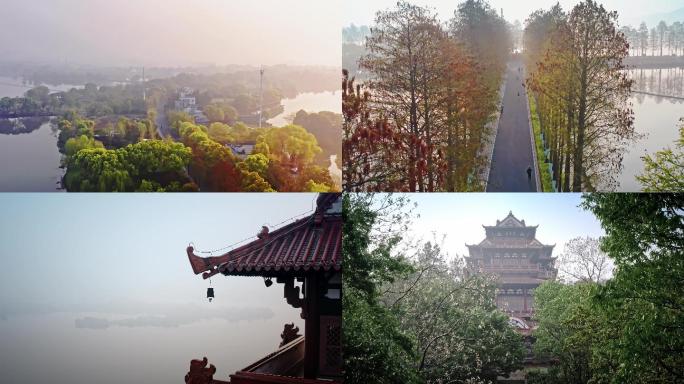 【4k原创】武汉东湖公园清晨薄雾视频