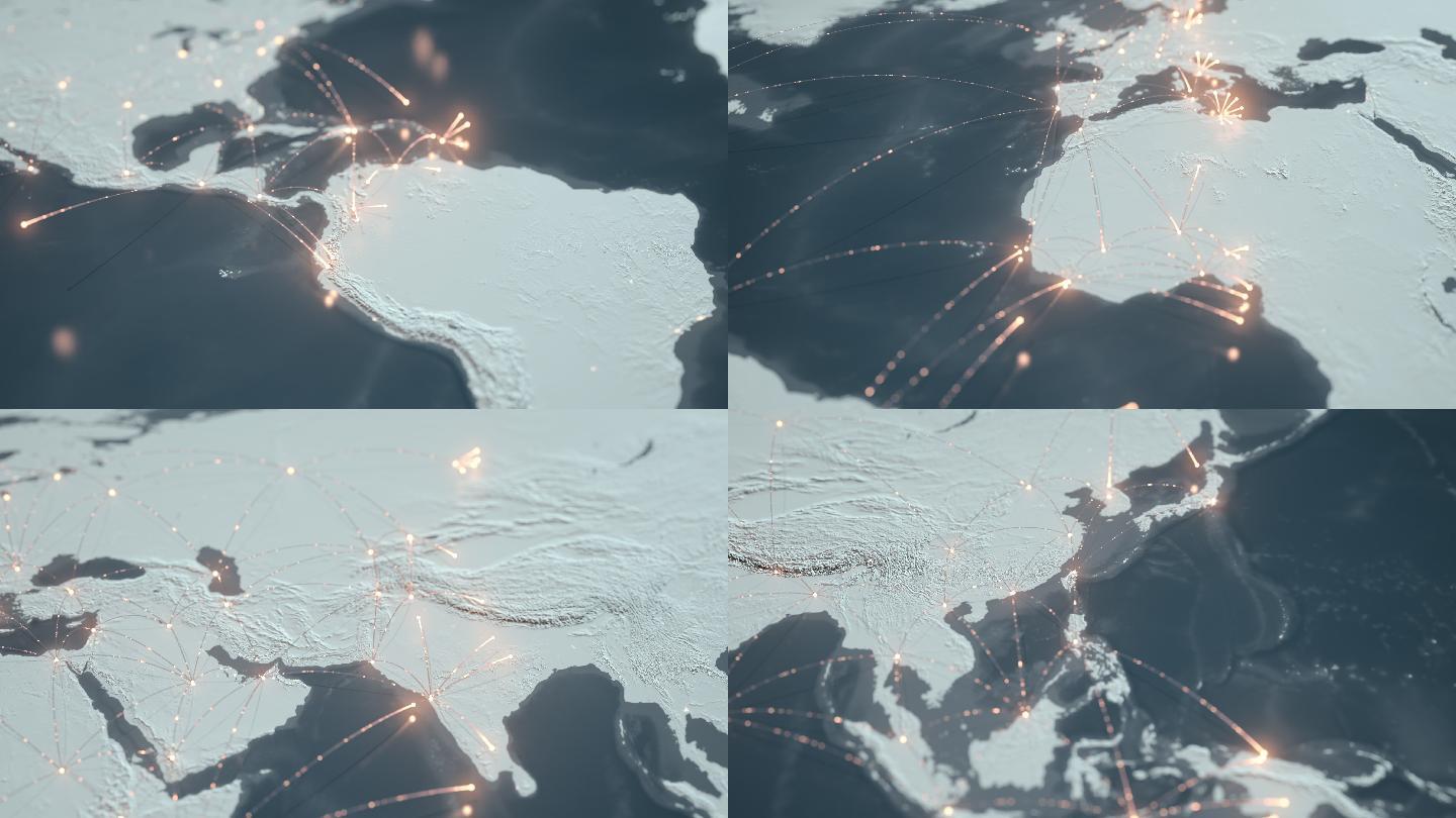 全球连接线地球村特效视频科技