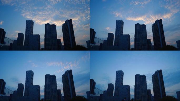 城市高楼日落美景