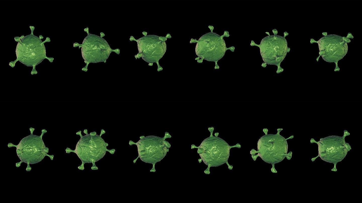 新型冠状病毒模拟图3D简约