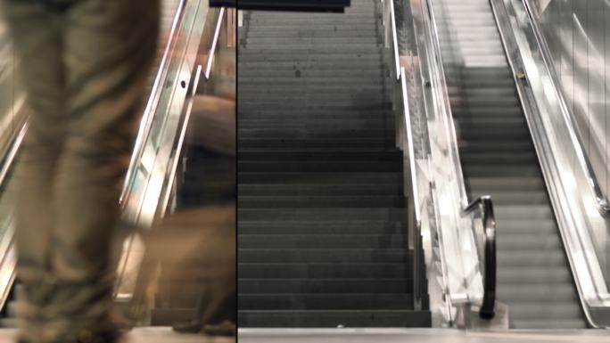柏林火车站楼梯从无人区通勤到拥挤的城市景观