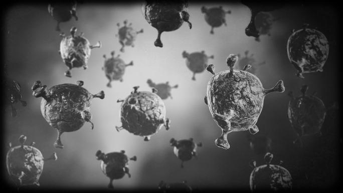 流感流行和新型冠状病毒NCOV传播显微镜观察，全球致命病毒感染，科罗娜啤酒大流行危机，显微镜下观察流