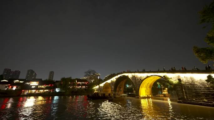 京杭大运河拱宸桥夜景实拍