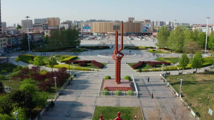航拍涿州文化广场