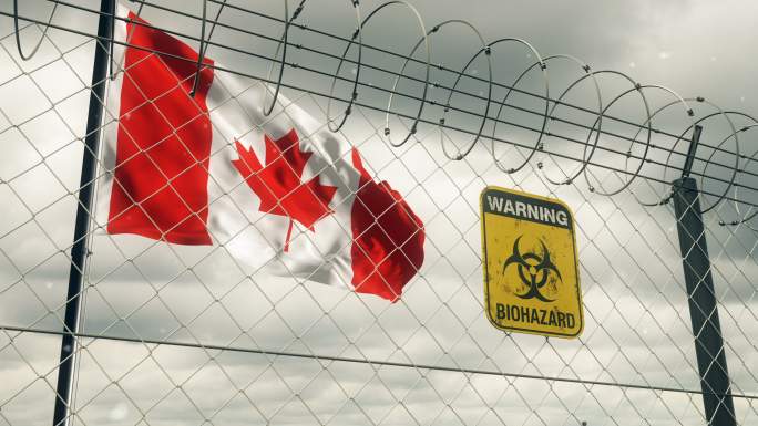 加拿大国旗生物安全特效视频背景